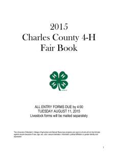 2015 Charles County 4-H Fair Book