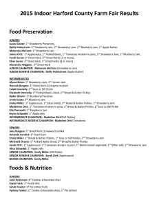 2015 Indoor Harford County Farm Fair Results  Food Preservation