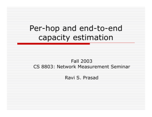 Per-hop and end-to-end capacity estimation Fall 2003 CS 8803: Network Measurement Seminar