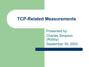 TCP-Related Measurements Presented by: Charles Simpson (Robby)