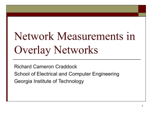 Network Measurements in Overlay Networks Richard Cameron Craddock