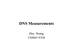 DNS Measurements Hua Huang CS8803 NTM
