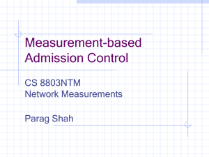 Measurement-based Admission Control CS 8803NTM Network Measurements