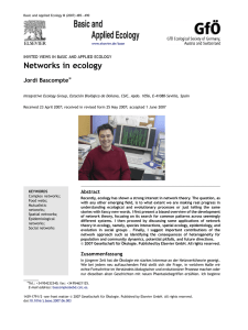 Networks in ecology Jordi Bascompte ARTICLE IN PRESS