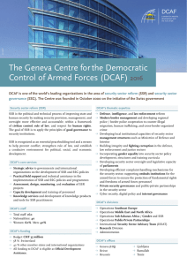 Security sector reform (SSR) DCAF’s thematic expertise
