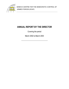 ANNUAL REPORT BY THE DIRECTOR  Covering the period