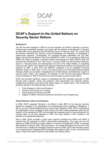 DCAF’s Support to the United Nations on Security Sector Reform