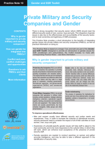 P C rivate Military and Security ompanies and Gender