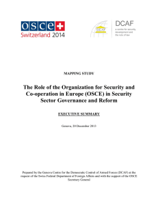 The Role of the Organization for Security and