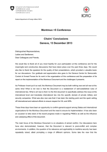 Montreux +5 Conference Chairs’ Conclusions Geneva, 13 December 2013