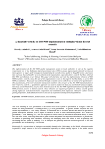 A descriptive study on ISO 9000 implementation obstacles within district councils