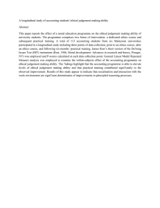 A longitudinal study of accounting students' ethical judgement making ability Abstract