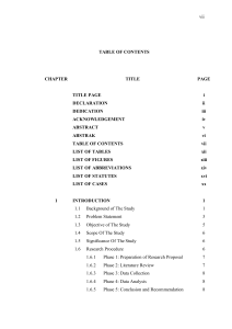 vii  TABLE OF CONTENTS CHAPTER