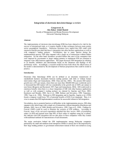 Integration of electronic data interchange: a review Gengeswari, K.