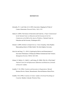 REFERENCES Abernathy, W. J. and Clark, K. B. (1985). Innovation: Mapping... Research Policy.