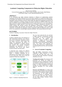 Academic Computing Components in Malaysian Higher Education