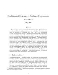 Combinatorial Structures in Nonlinear Programming Stefan Scholtes April 2002