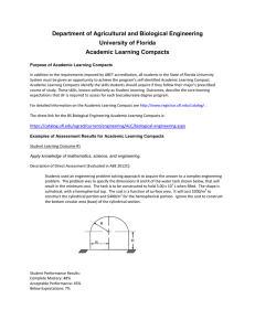 Department of Agricultural and Biological Engineering University of Florida Academic Learning Compacts