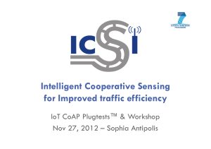 Intelligent Cooperative Sensing for Improved traffic efficiency