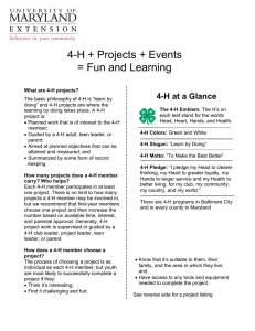 4-H + Projects + Events = Fun and Learning