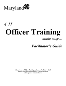 Officer Training Maryland 4-H