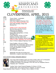 CLOVERPRESS, APRIL, 2015  REMINDER - HORSE AND PONY PROJECT MEMBERS