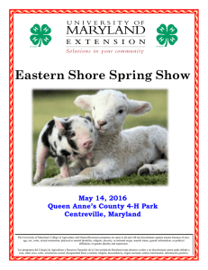 Eastern Shore Spring Show  May 14, 2016 Queen Anne’s County 4-H Park