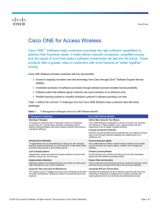 Cisco ONE for Access Wireless