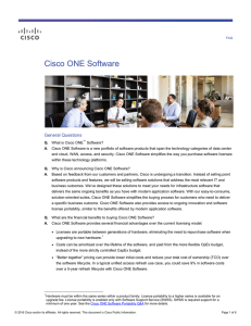 Cisco ONE Software General Questions