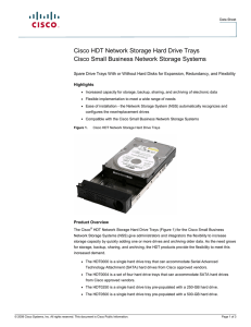 Cisco HDT Network Storage Hard Drive Trays Highlights