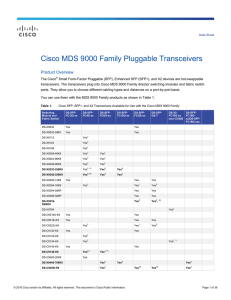 Cisco MDS 9000 Family Pluggable Transceivers Product Overview