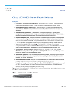 Cisco MDS 9100 Series Fabric Switches Highlights