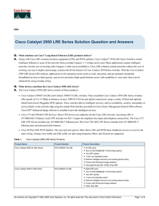 Cisco Catalyst 2950 LRE Series Solution Question and Answers Q. A.