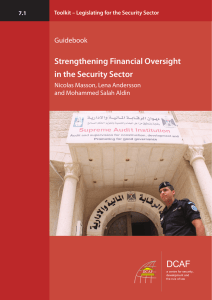 Strengthening Financial Oversight in the Security Sector Guidebook Nicolas Masson, Lena Andersson