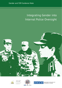 Integrating Gender into Internal Police Oversight Gender and SSR Guidance Note DCAF