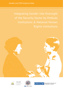 Integrating Gender into Oversight of the Security Sector by Ombuds Rights Institutions