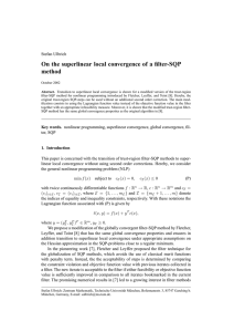 On the superlinear local convergence of a filter-SQP method Stefan Ulbrich