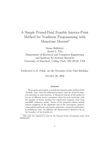 A Simple Primal-Dual Feasible Interior-Point Method for Nonlinear Programming with Monotone Descent