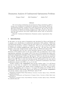 Domination Analysis of Combinatorial Optimization Problems Gregory Gutin Alek Vainshtein Anders Yeo