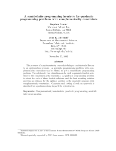 A semidefinite programming heuristic for quadratic programming problems with complementarity constraints