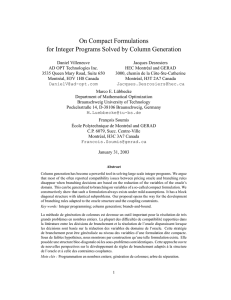 On Compact Formulations for Integer Programs Solved by Column Generation