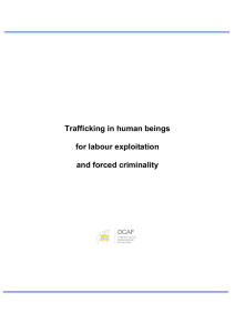 Trafficking in human beings  for labour exploitation and forced criminality