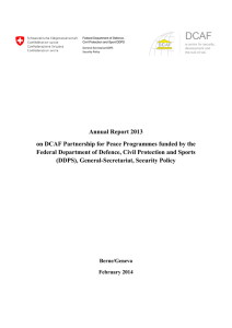 Annual Report 2013 Federal Department of Defence, Civil Protection and Sports