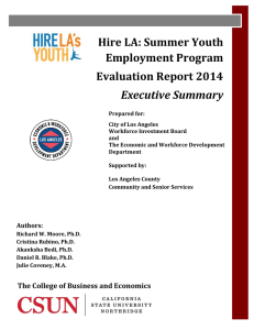 Hire LA: Summer Youth Employment Program Evaluation Report 2014 Executive Summary