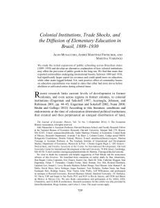 Colonial Institutions, Trade Shocks, and the Diffusion of Elementary Education in