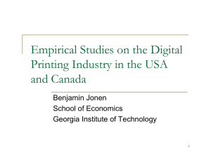 Empirical Studies on the Digital Printing Industry in the USA and Canada