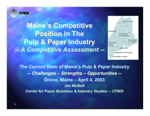 Maine’s Competitive Position In The os t o e