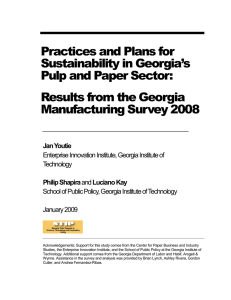 Practices and Plans for Sustainability in Georgia’s Pulp and Paper Sector: