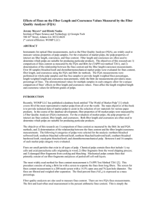 Effects of Fines on the Fiber Length and Coarseness Values... Quality Analyzer (FQA)