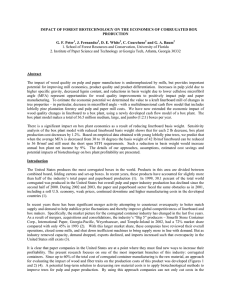 IMPACT OF FOREST BIO Y ON THE ECONOMICS OF CORRUGATED BOX TECHNOLOG PRODUCTION